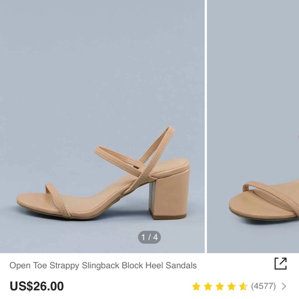 Shein block heel sandal in apricot. Size7.5